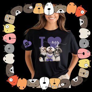 I Love my Shih Tzu Funny T-shirt perfect Valentines Day Gift Custom Pet Na…